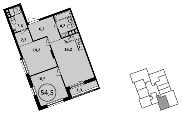 Продается двухкомнатная квартира в новом ЖК, дом сдан, метро рядом