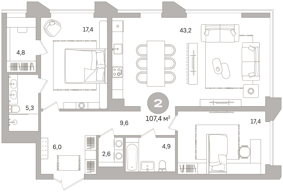 Объявление №71596280: Продается 2-комн. квартира с отделкой в новом ЖК