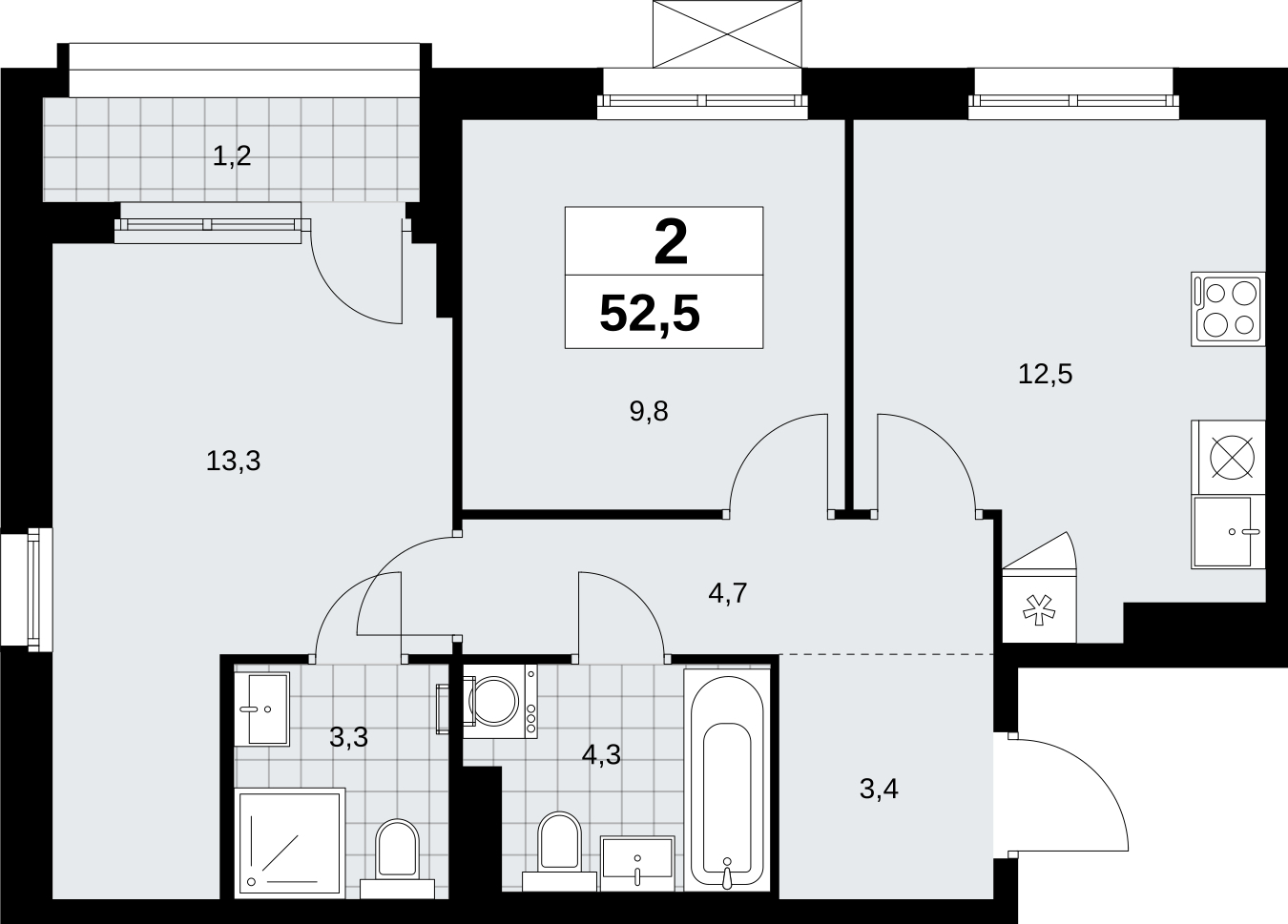 Объявление №71684791: Продается 2-комн. квартира с отделкой в новом жилом комплексе, недалеко от метро