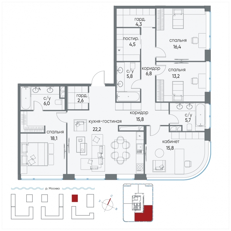 Продажа 4-комнатной новостройки, Москва, Нижние Мнёвники,  уч. 37Б