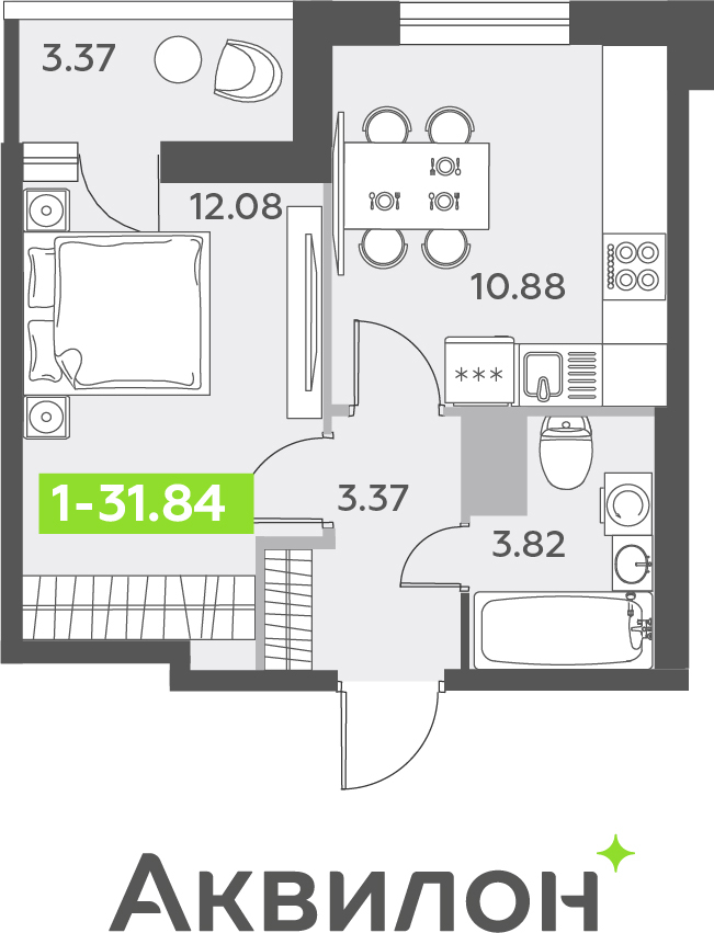 Объявление №71657398: Однокомнатная квартира с отделкой в новом жилом комплексе, дом сдан, у метро
