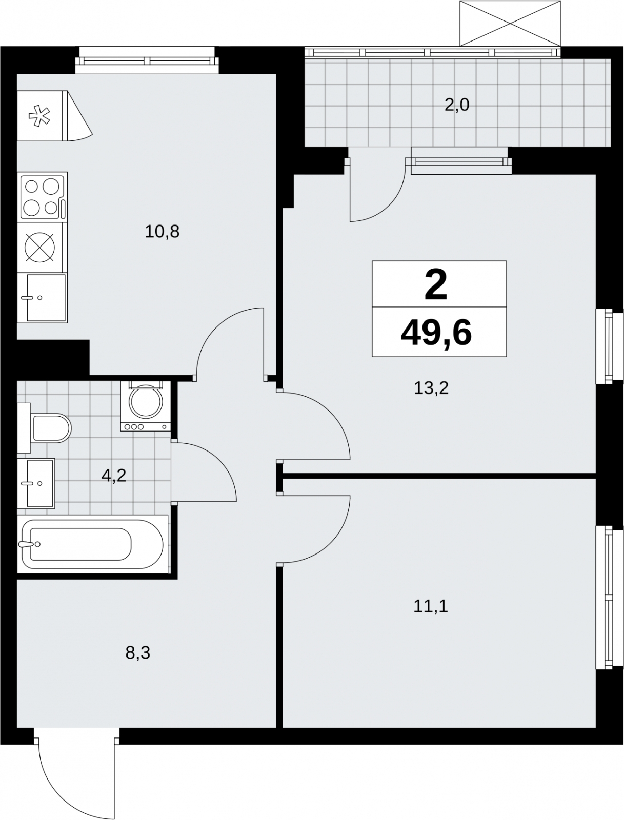 Продается 2-комнатная квартира с отделкой в новостройке, рядом с метро