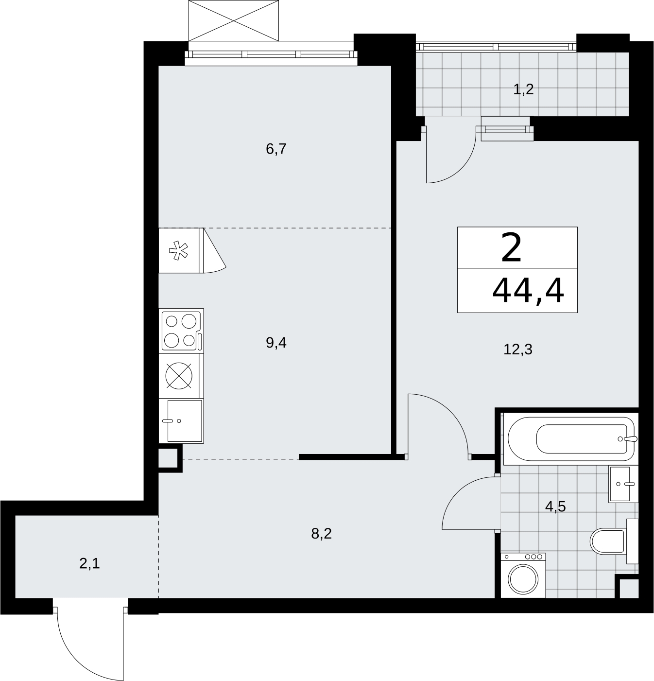 Продается 2-комн. квартира с отделкой в новом жилом комплексе, недалеко от метро