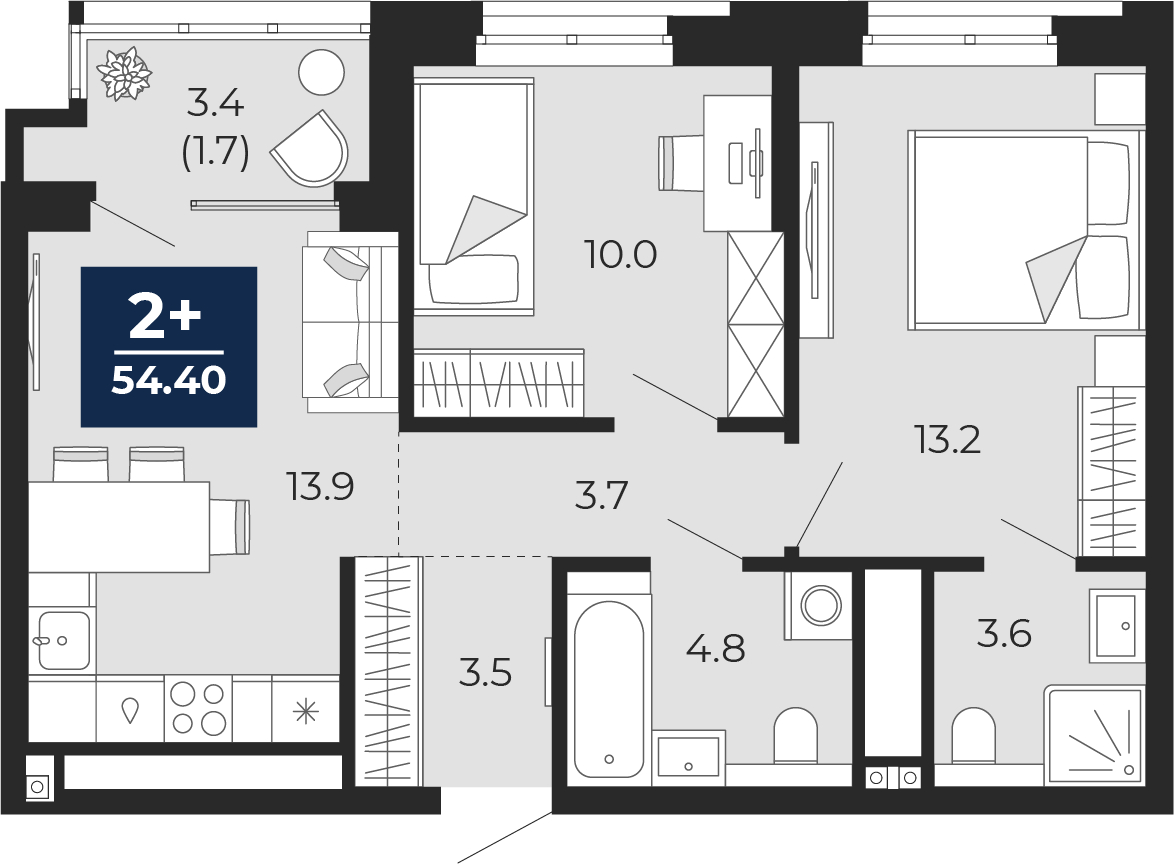 ���������� �71607474: 2-��������� �������� �  �������� � ����� ����� ���������