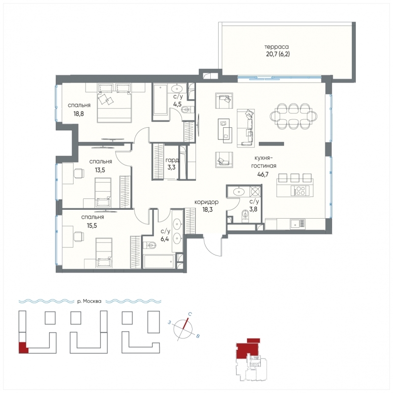 Продажа 4-комнатной новостройки, Москва, Нижние Мнёвники,  уч. 37Б