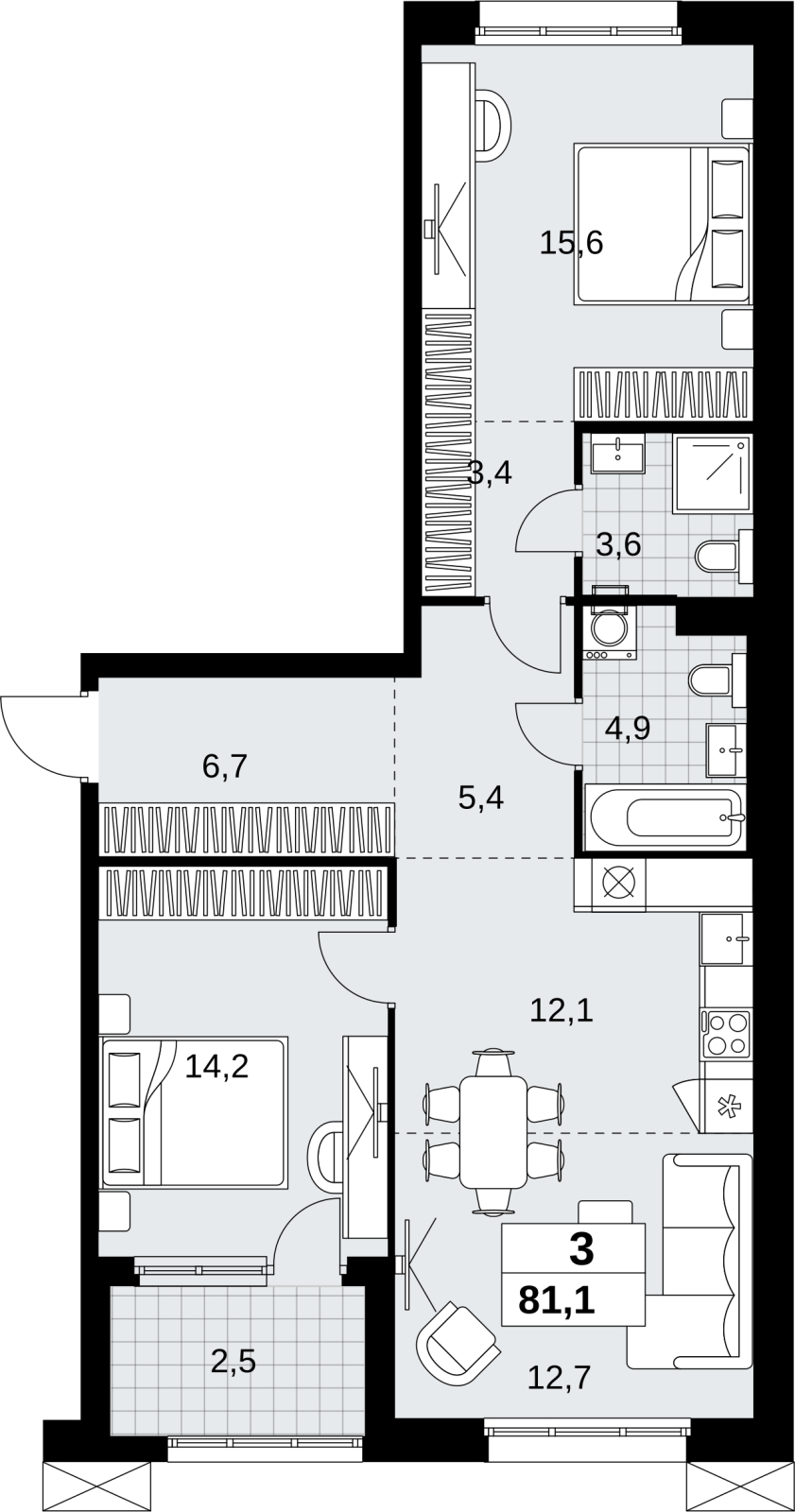 Объявление №71691102: 3-комн. квартира с отделкой в новом ЖК, у метро