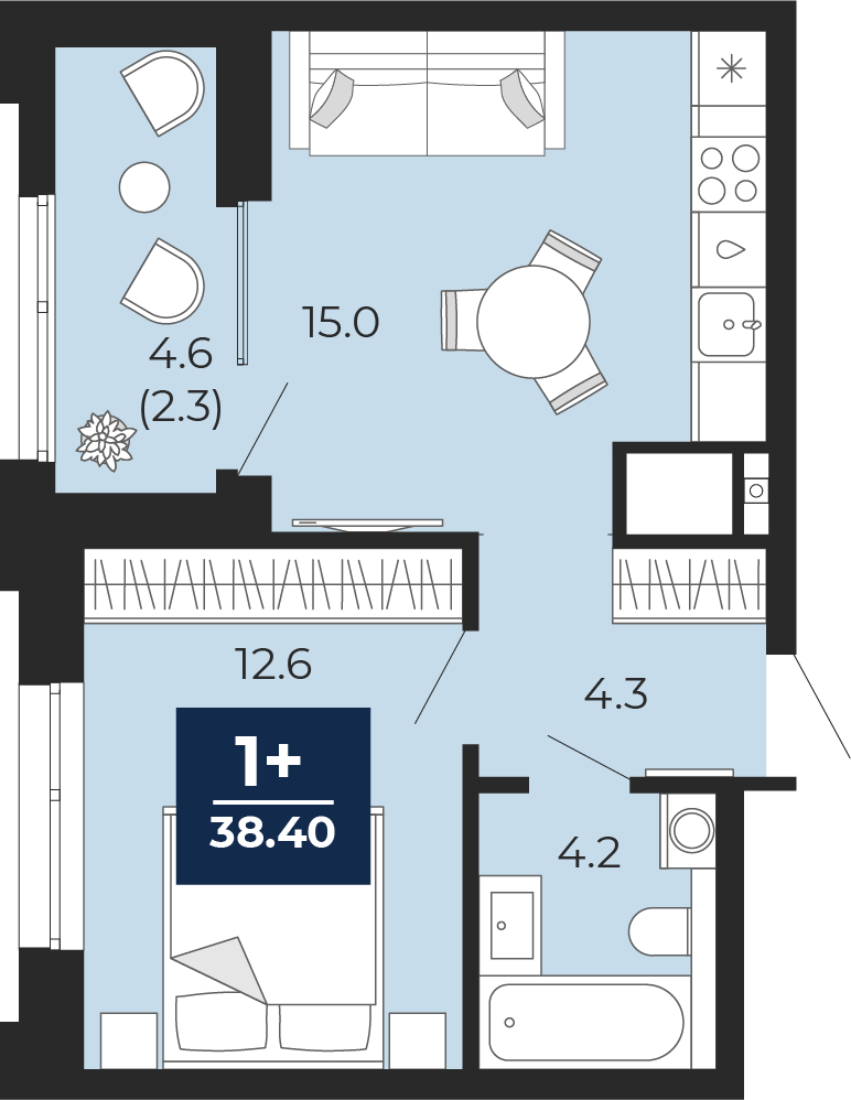 Объявление №71682627: Однокомнатная квартира с отделкой в новом ЖК, дом сдан