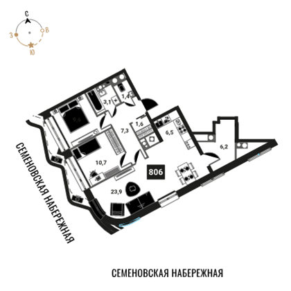 Объявление №71570293: Трехкомнатная квартира в новом жилом комплексе, недалеко от метро