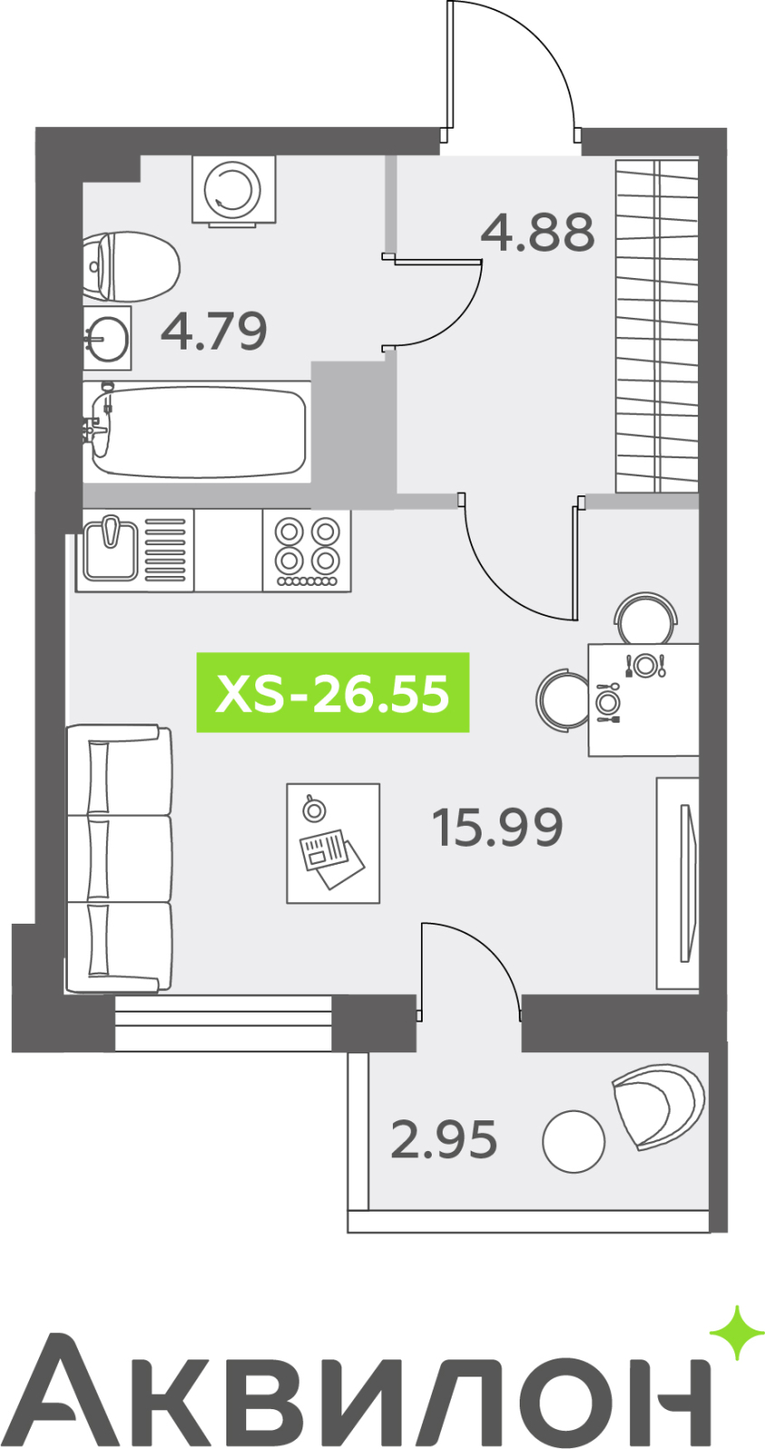 Объявление №71657421: Продается 1-комн. квартира-студия с отделкой в новом жилом комплексе, дом сдан, метро рядом