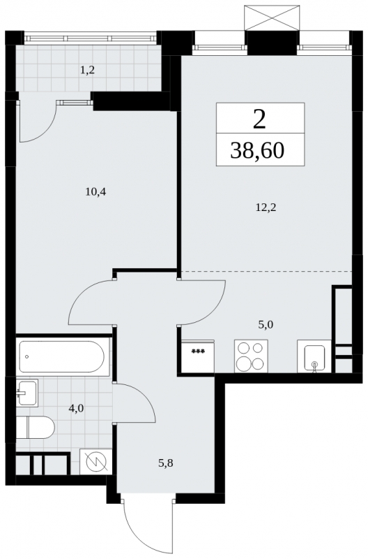 Продается просторная двухкомнатная квартира с европланировкой в новостройке, недалеко от метро