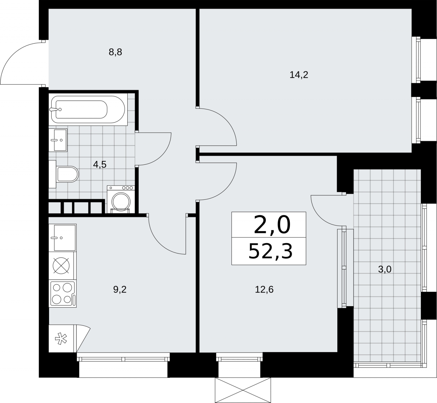 Объявление №71685422: 2-комн. квартира в новом жилом комплексе, недалеко от метро