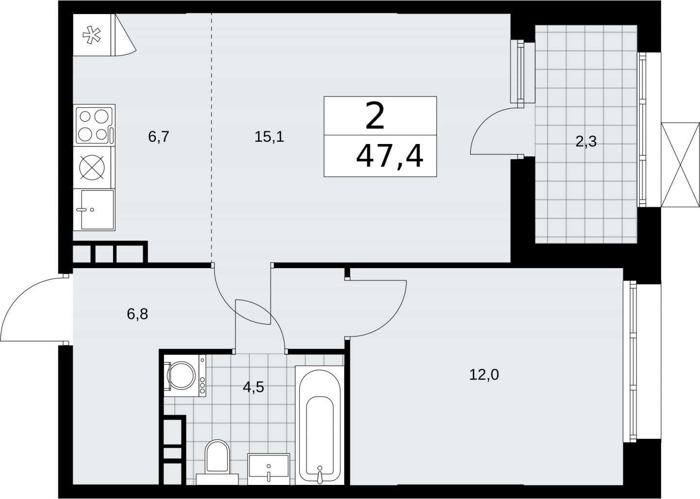 Объявление №71685426: 2-комн. квартира в новом жилом комплексе, рядом с метро