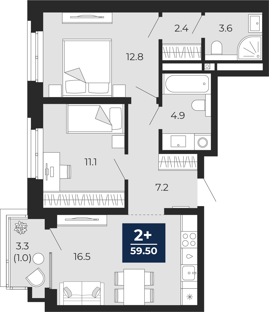 ���������� �71607477: 2-��������� �������� �  �������� � �����������