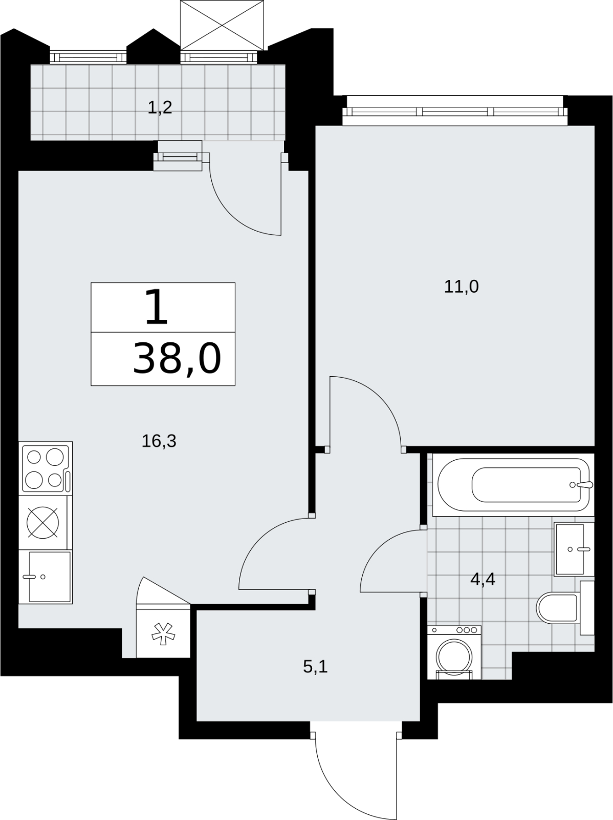 Объявление №71680778: Продается 1-комнатная квартира с отделкой в новостройке