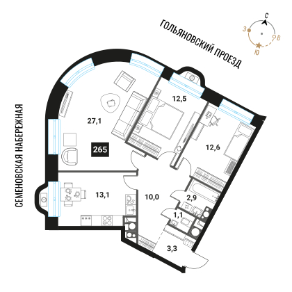 Объявление №71571761: Продается 3-комн. квартира в новостройке, рядом с метро