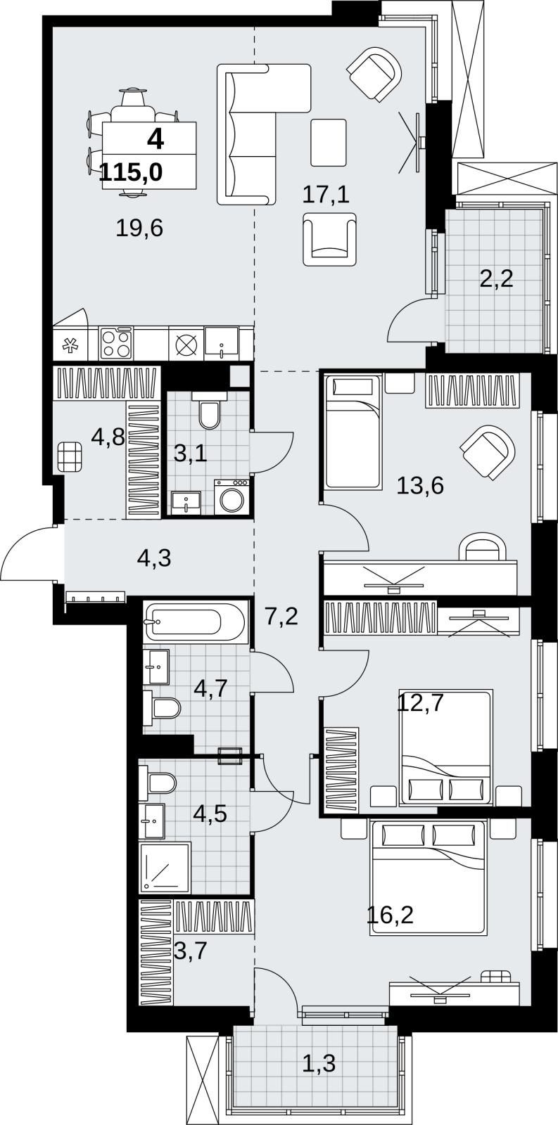 ���������� �71668008: 4-��������� �������� � ����� ����� ���������, � �����