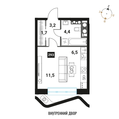 Объявление №71579279: Двухкомнатная квартира в новостройке, рядом с метро