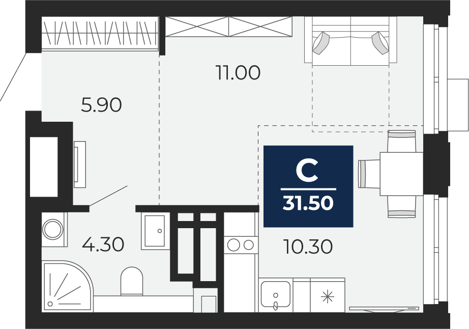 Продажа 1-комнатной новостройки, Тюмень, Тюмень,  ул. Пожарных и Спасателей
