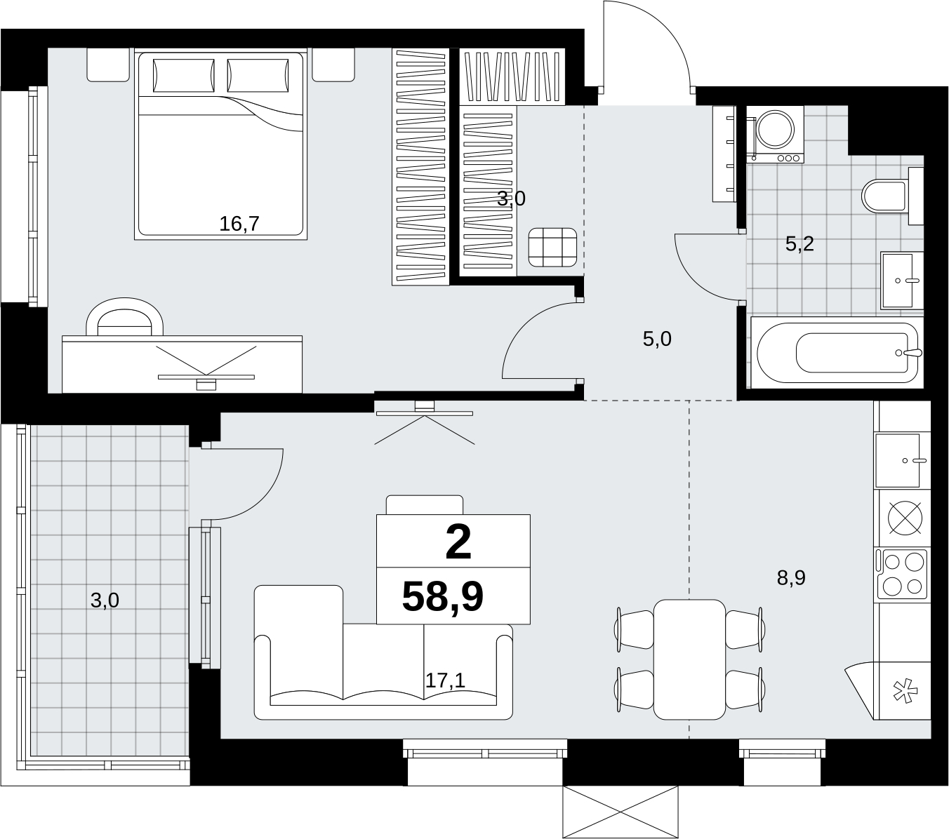 Объявление №71691101: 2-комнатная квартира с отделкой в новом жилом комплексе, у метро