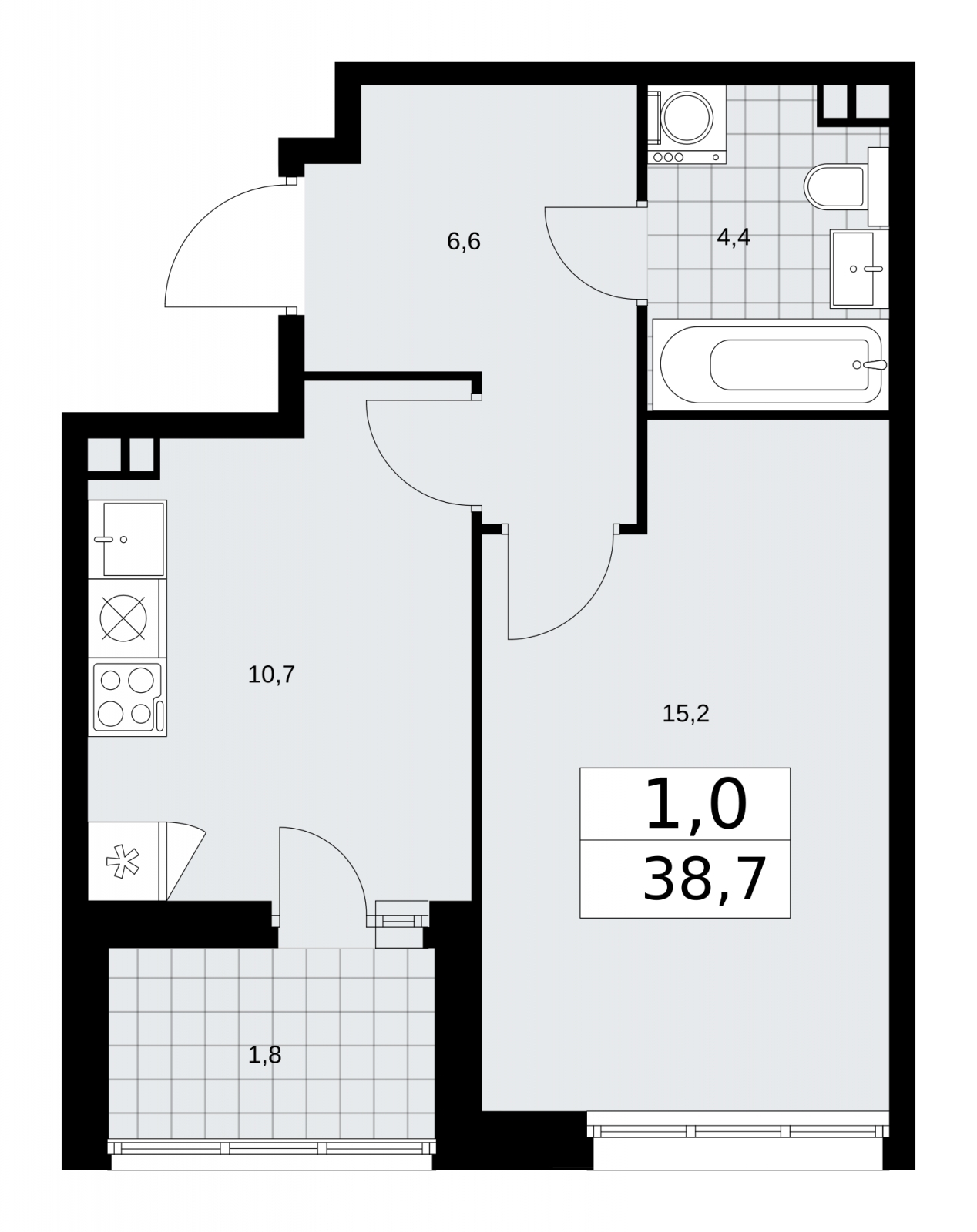 Продается 1-комнатная квартира с отделкой в новом жилом комплексе, метро рядом