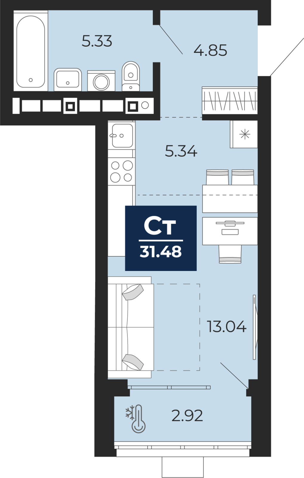 Объявление №71662260: Продается 1-комн. квартира-студия с отделкой в новом ЖК