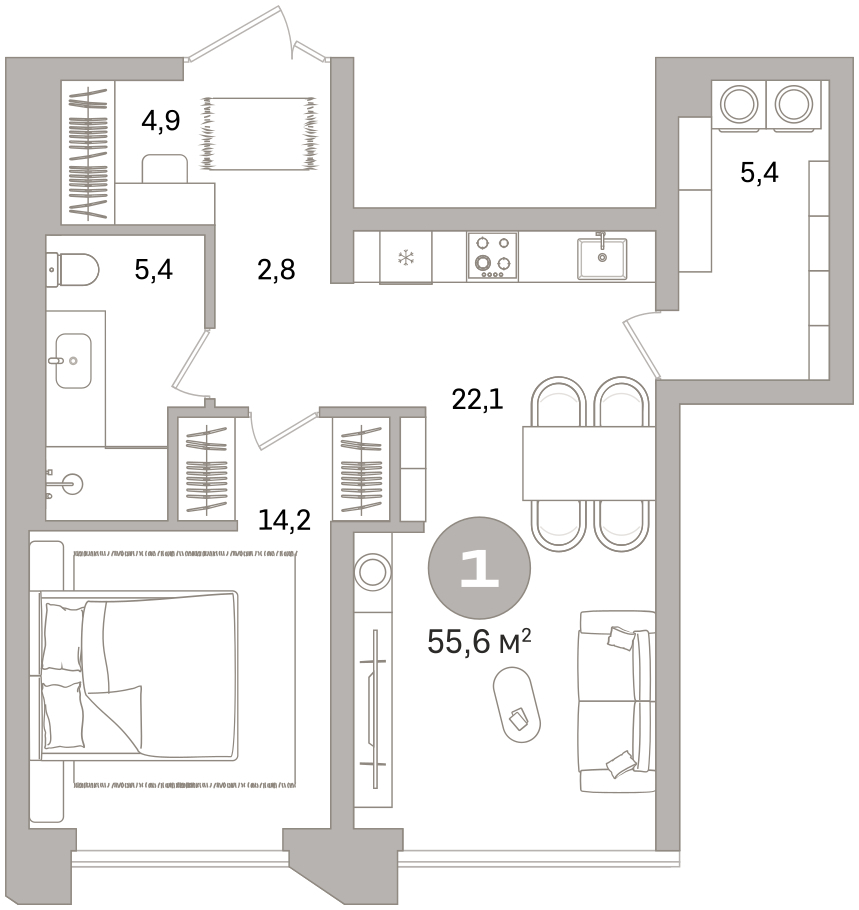Объявление №71596317: 1-комнатная квартира с отделкой в новом жилом комплексе