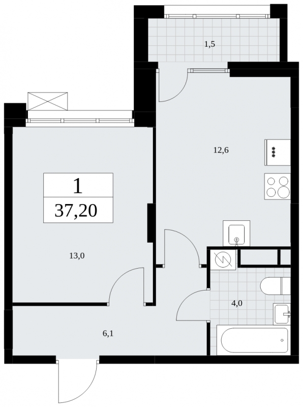 Продается 1-комн. квартира с отделкой в новом жилом комплексе, у метро