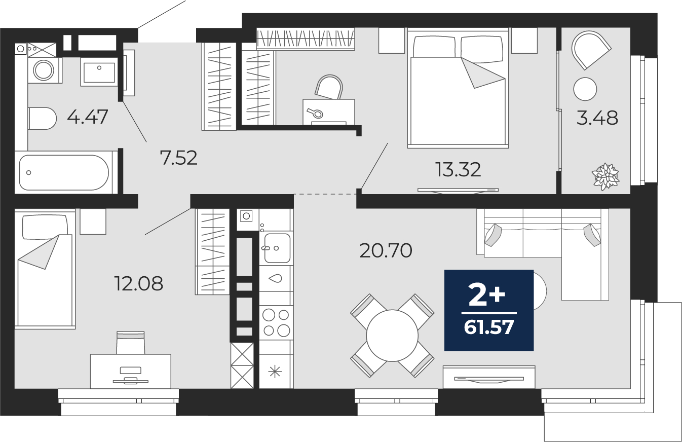 ���������� �71690409: 2-��������� �������� �  �������� � �����������