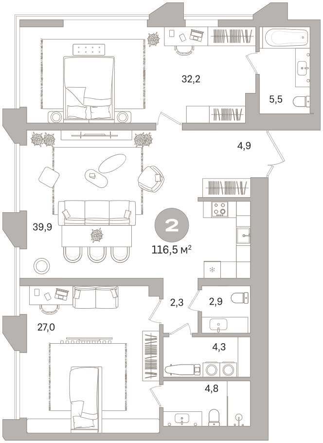 Объявление №71596265: Продается 2-комнатная квартира с отделкой в новостройке