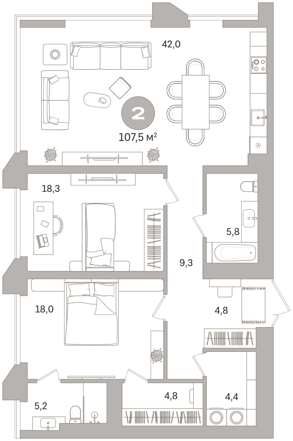 Объявление №71596278: 2-комнатная квартира с отделкой в новом ЖК