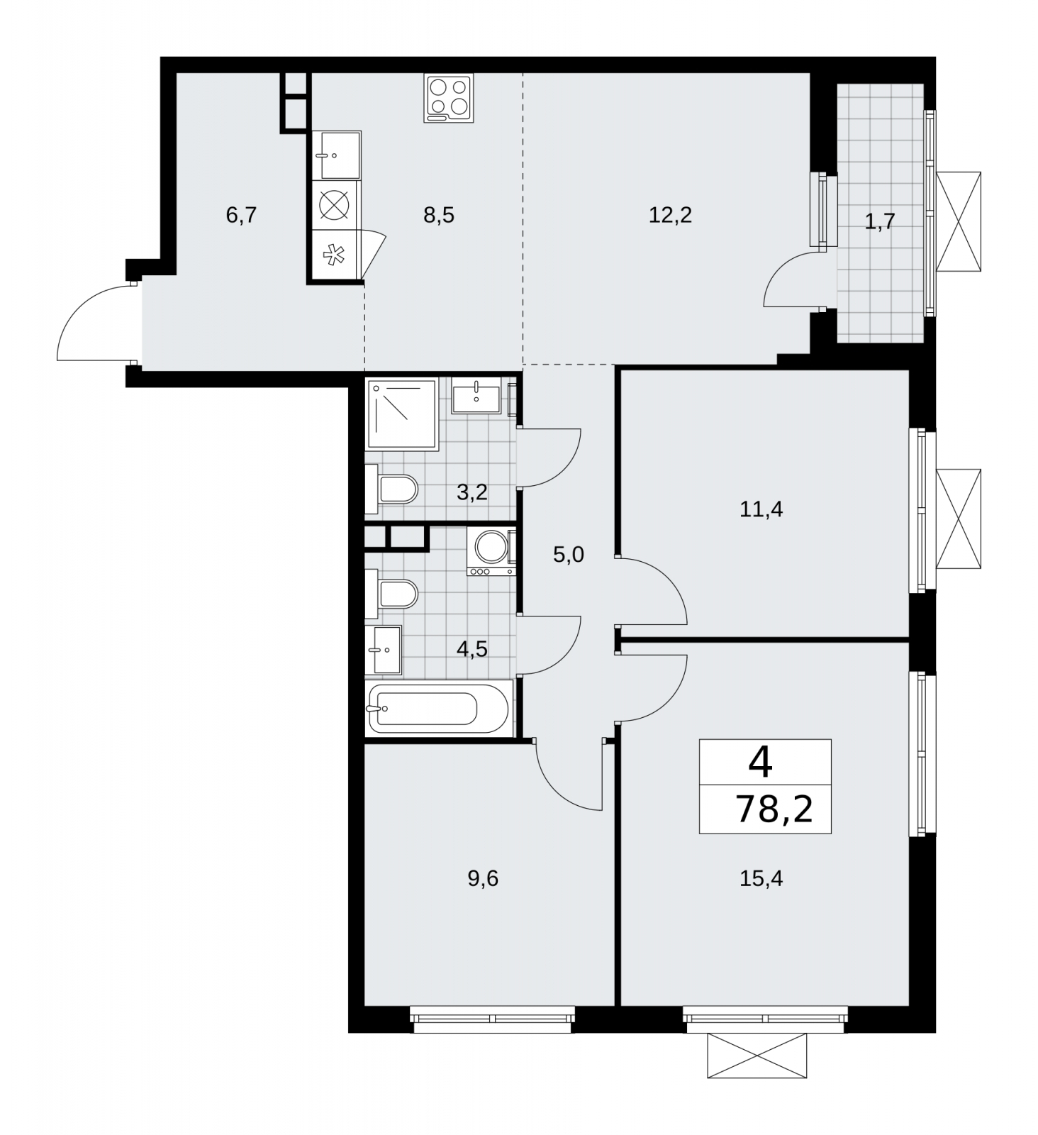 Объявление №71561634: 4-комнатная квартира с европланировкой в новом жилом комплексе, у метро