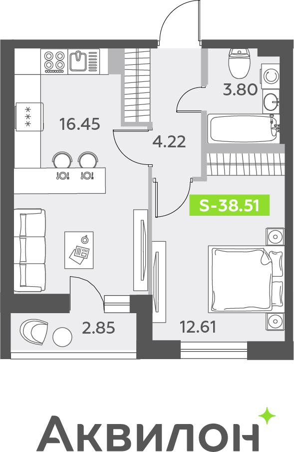 Объявление №71657427: 1-комнатная квартира с отделкой в новостройке, дом сдан, недалеко от метро