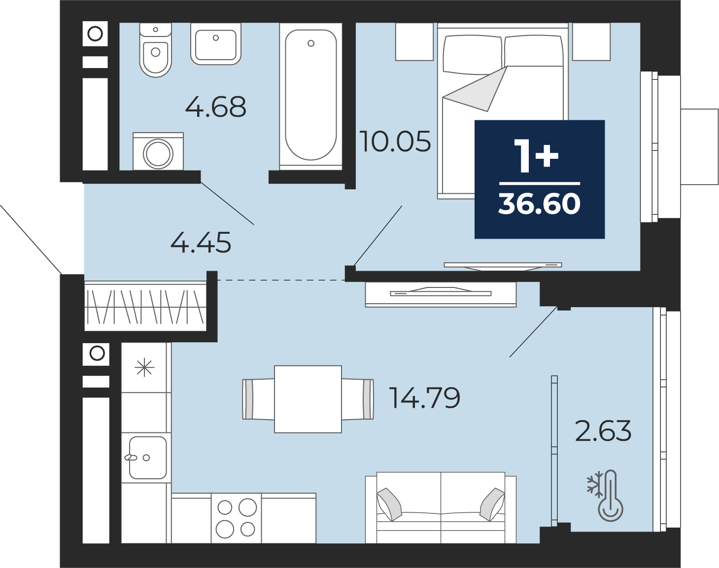 Объявление №71594293: 1-комн. квартира с отделкой в новостройке
