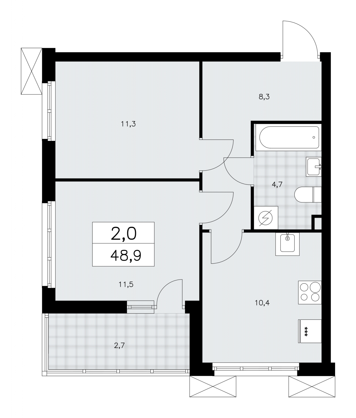 Продаю 2-комнатную квартиру с террасой в новом жилом комплексе