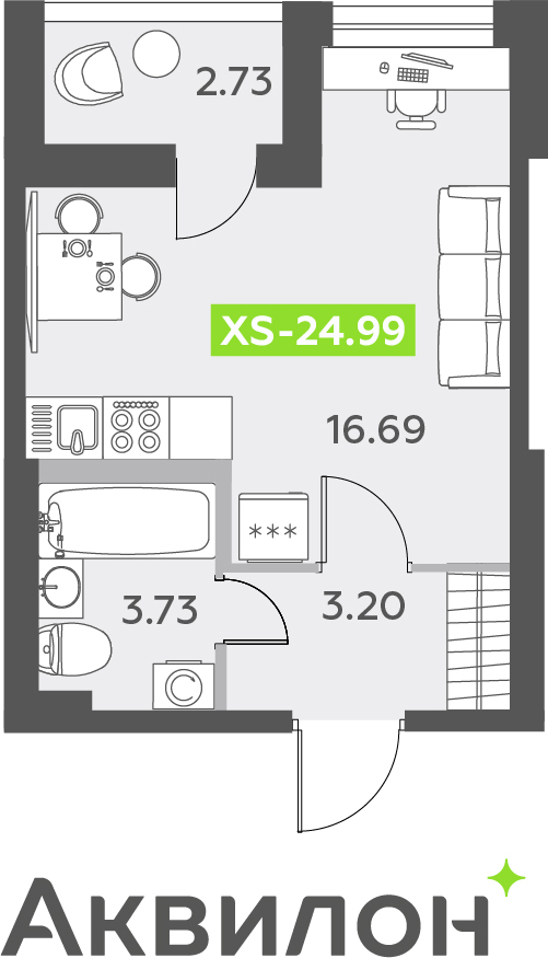 Объявление №71657428: Продается 1-комн. квартира-студия с отделкой в новом жилом комплексе, дом сдан, метро рядом