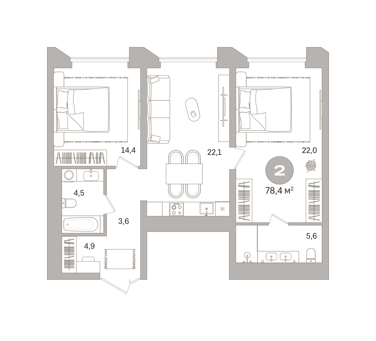 Объявление №71596338: Продается двухкомнатная квартира с отделкой в новом жилом комплексе
