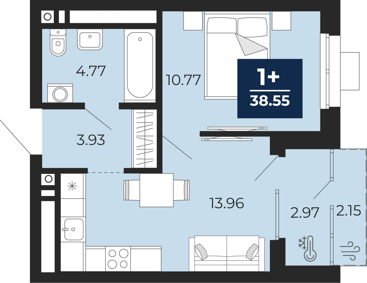 Объявление №71595391: Продается 1-комн. квартира с отделкой в новом ЖК