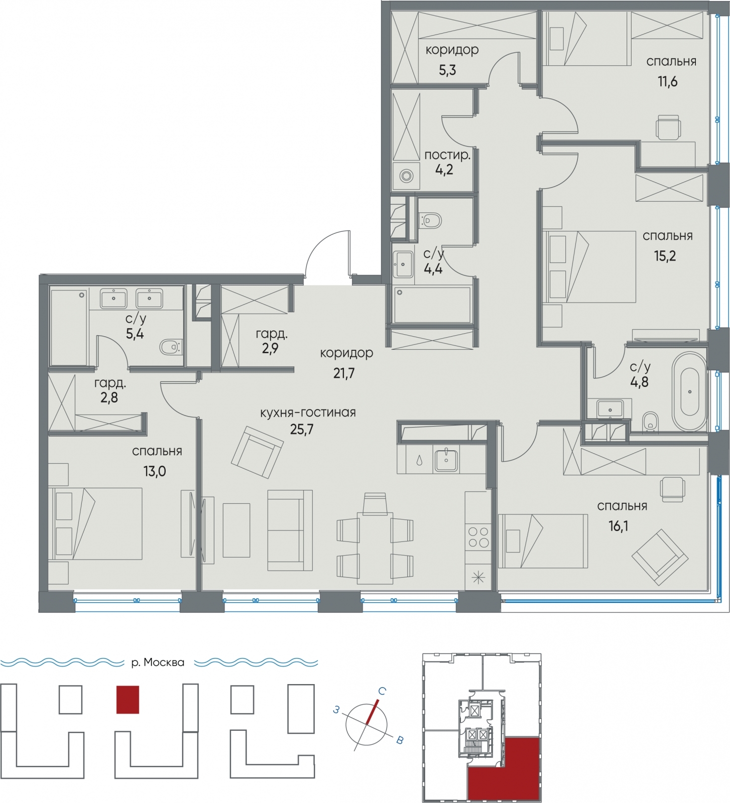 Продажа 4-комнатной новостройки, Москва, Нижние Мнёвники,  уч. 37Б