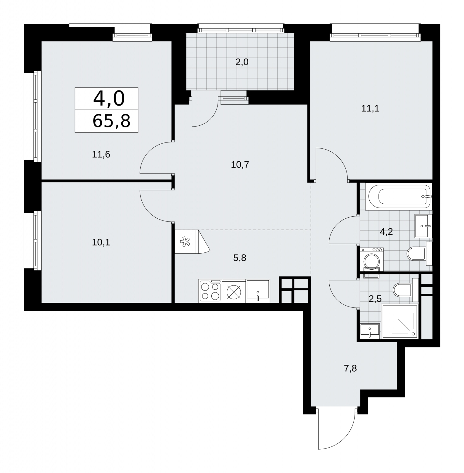 Продается 4-комнатная квартира с европланировкой в новом ЖК, недалеко от метро