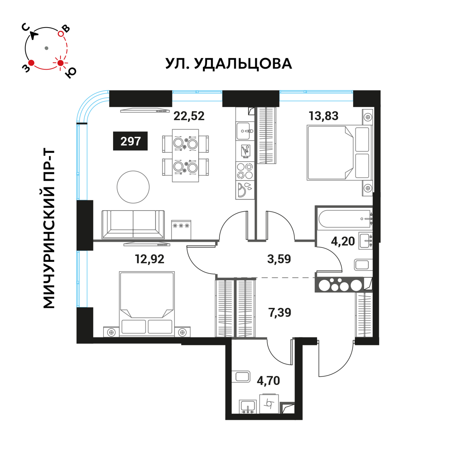 Объявление №71577456: Продается 3-комн. квартира в новом жилом комплексе, у метро