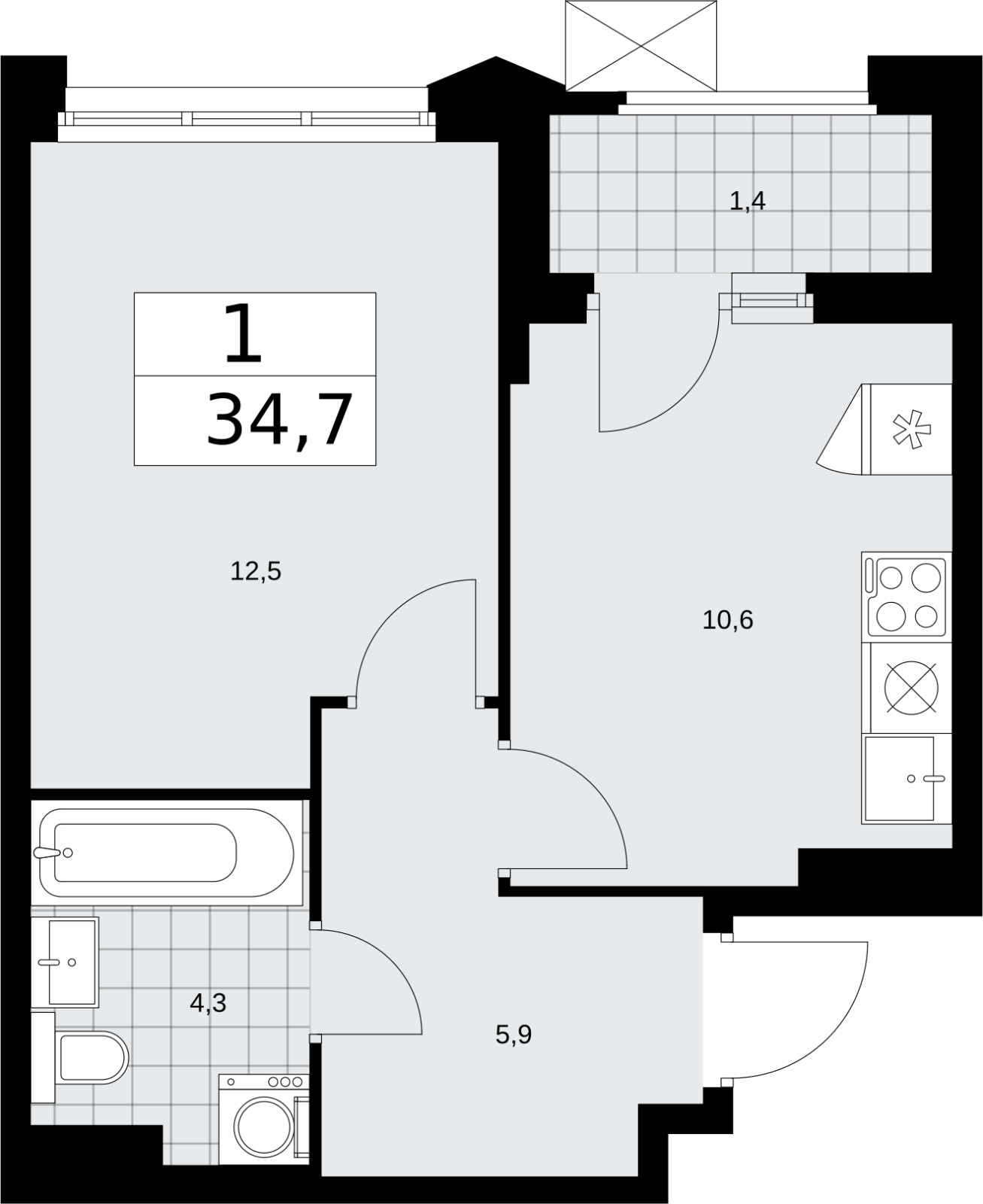 Объявление №71691010: 1-комн. квартира с отделкой в новом жилом комплексе