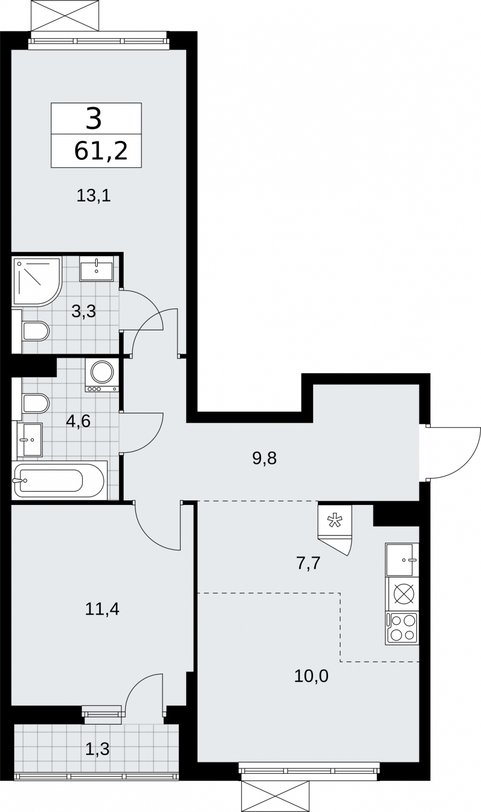 Продается 3-комнатная квартира с отделкой в новом ЖК, рядом с метро