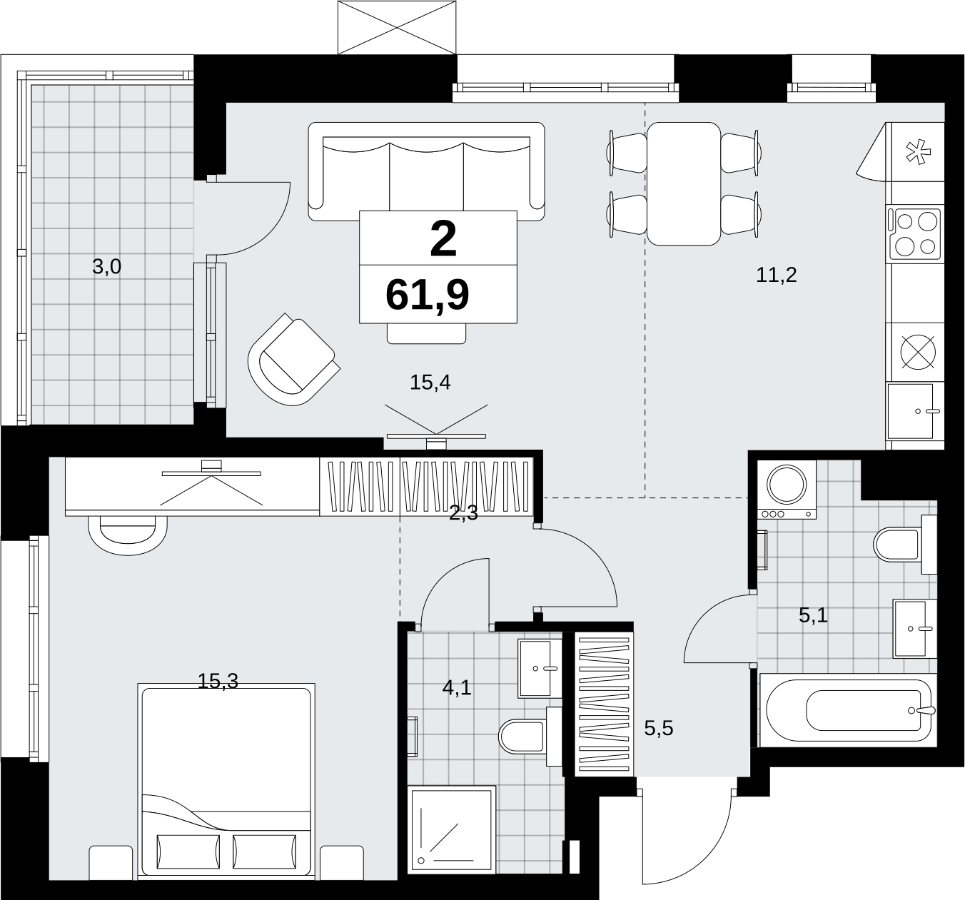Объявление №71691100: Просторная двухкомнатная квартира с отделкой в новом ЖК, у метро