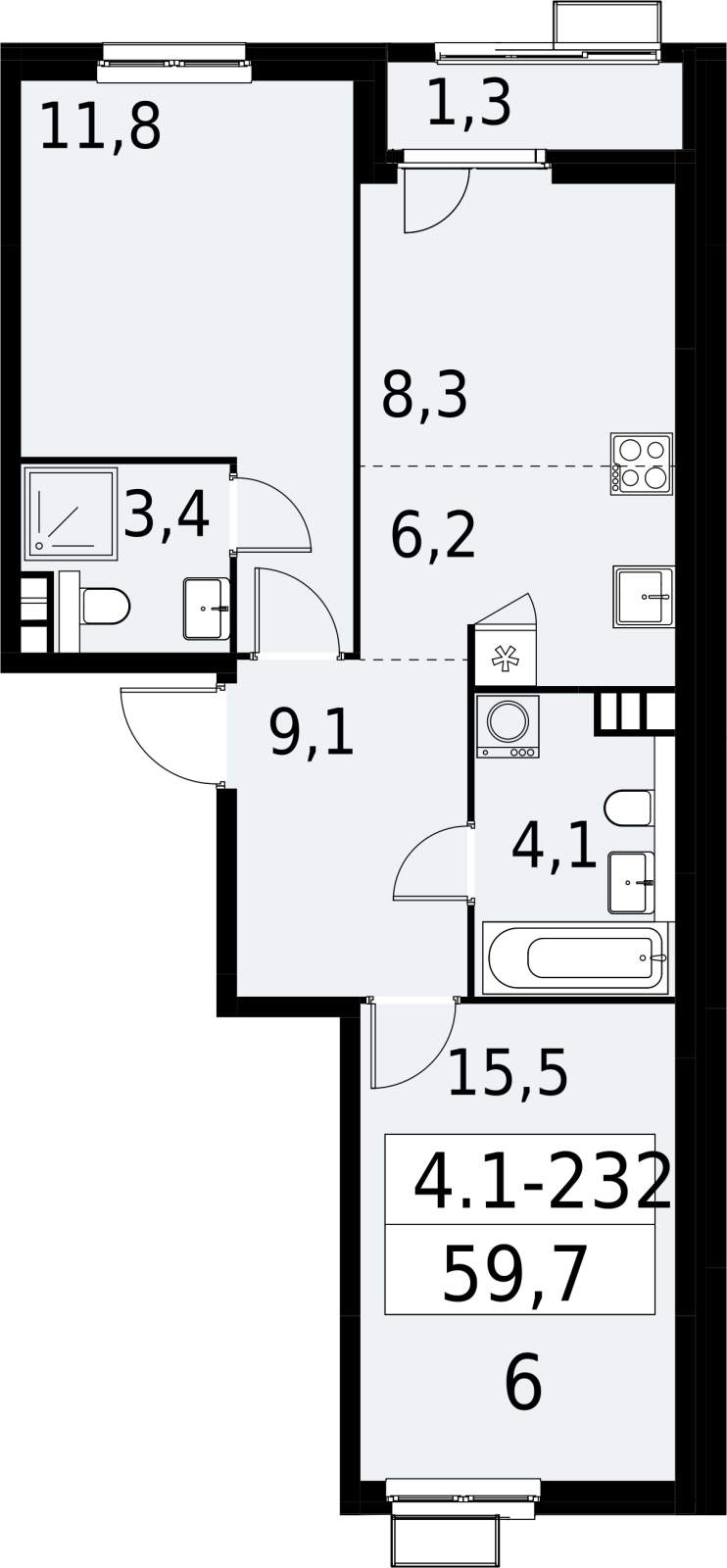 Объявление №71676498: 3-комн. квартира с отделкой в новостройке, у метро