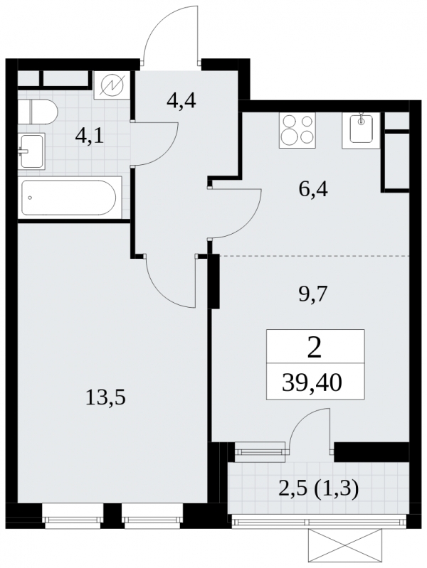 Продается 2-комнатная квартира с европланировкой в новостройке, у метро