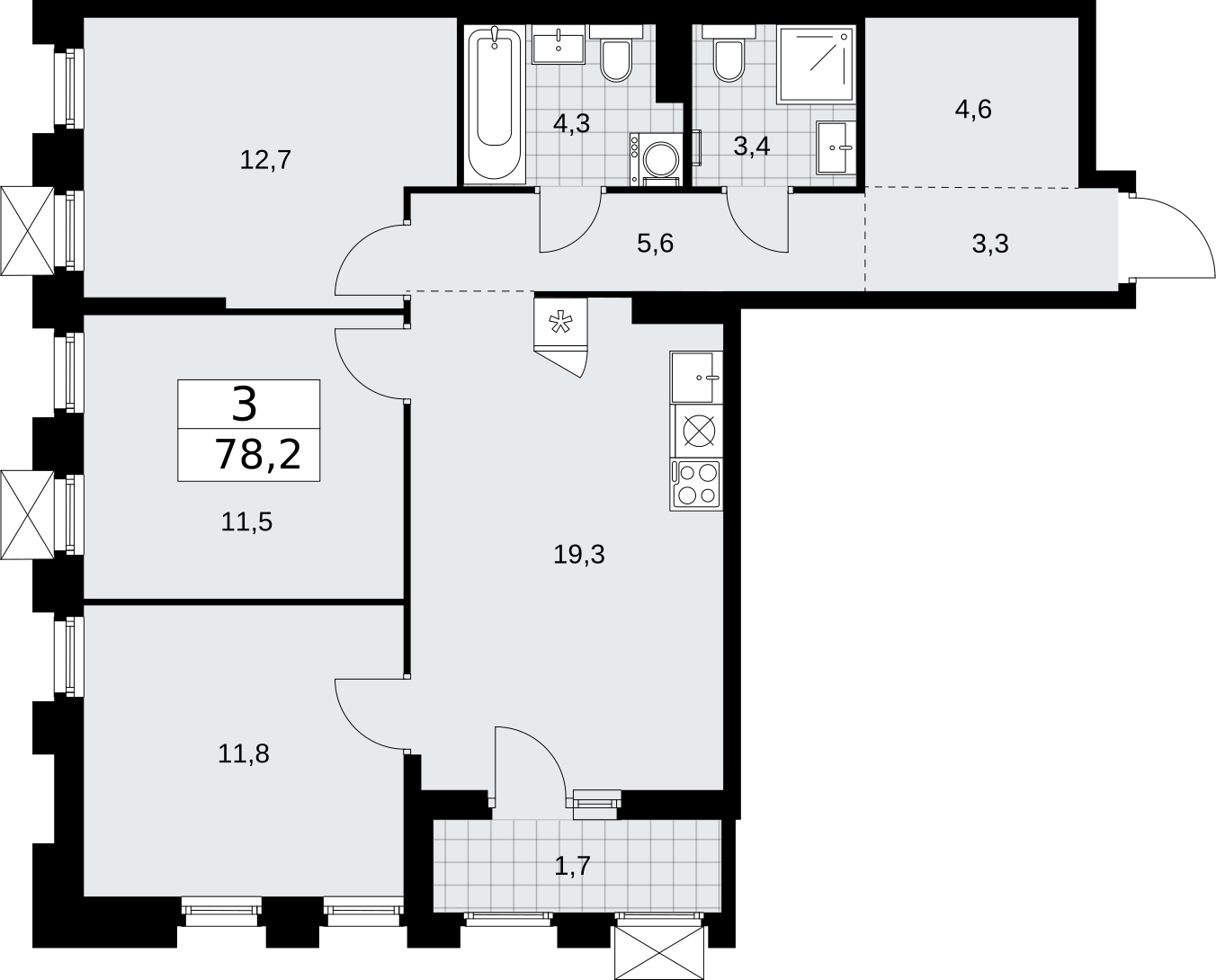Объявление №71691008: 3-комнатная квартира с отделкой в новом ЖК