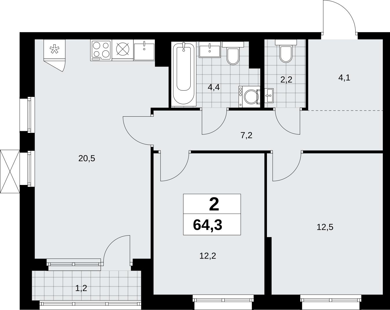 Объявление №71684788: Продается 2-комн. квартира с отделкой в новом жилом комплексе, у метро