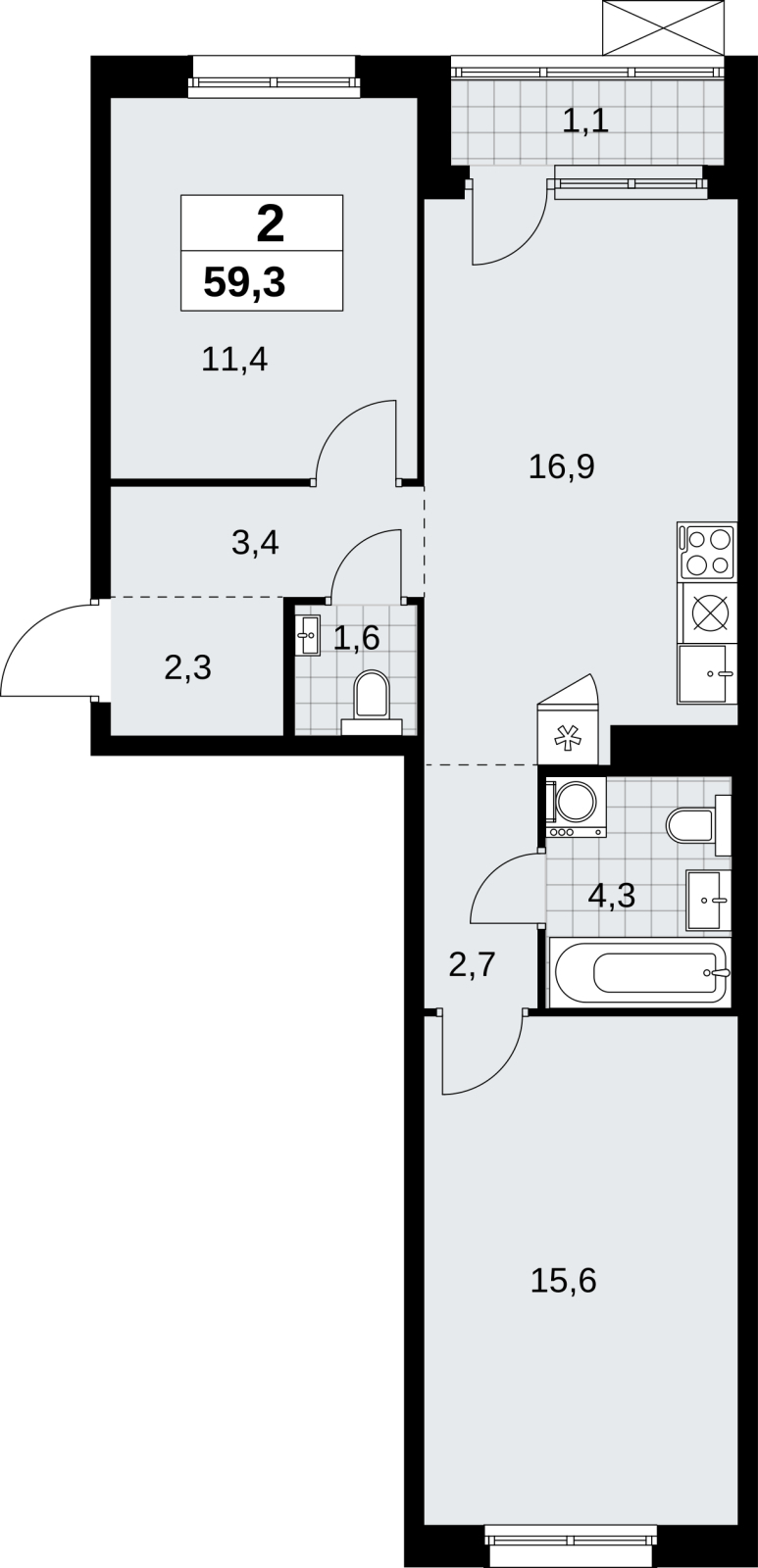 Объявление №71684789: Двухкомнатная квартира с отделкой в новом ЖК, метро рядом