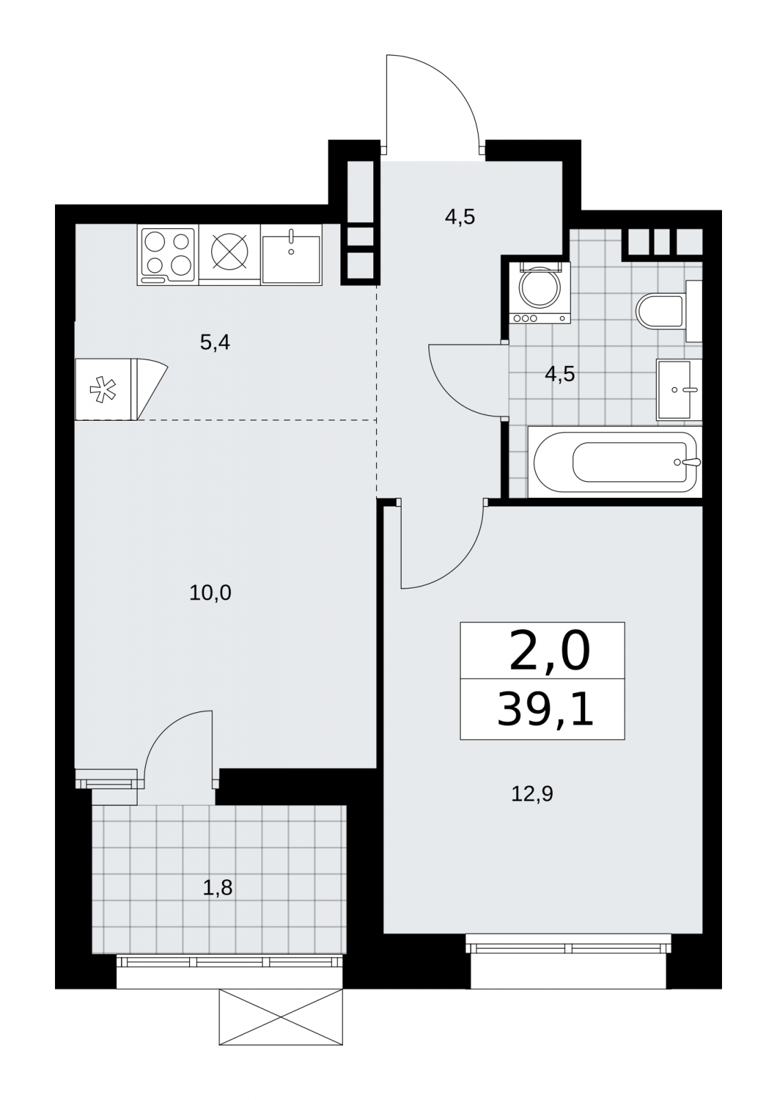 Продается 2-комн. квартира с европланировкой в новом жилом комплексе, недалеко от метро