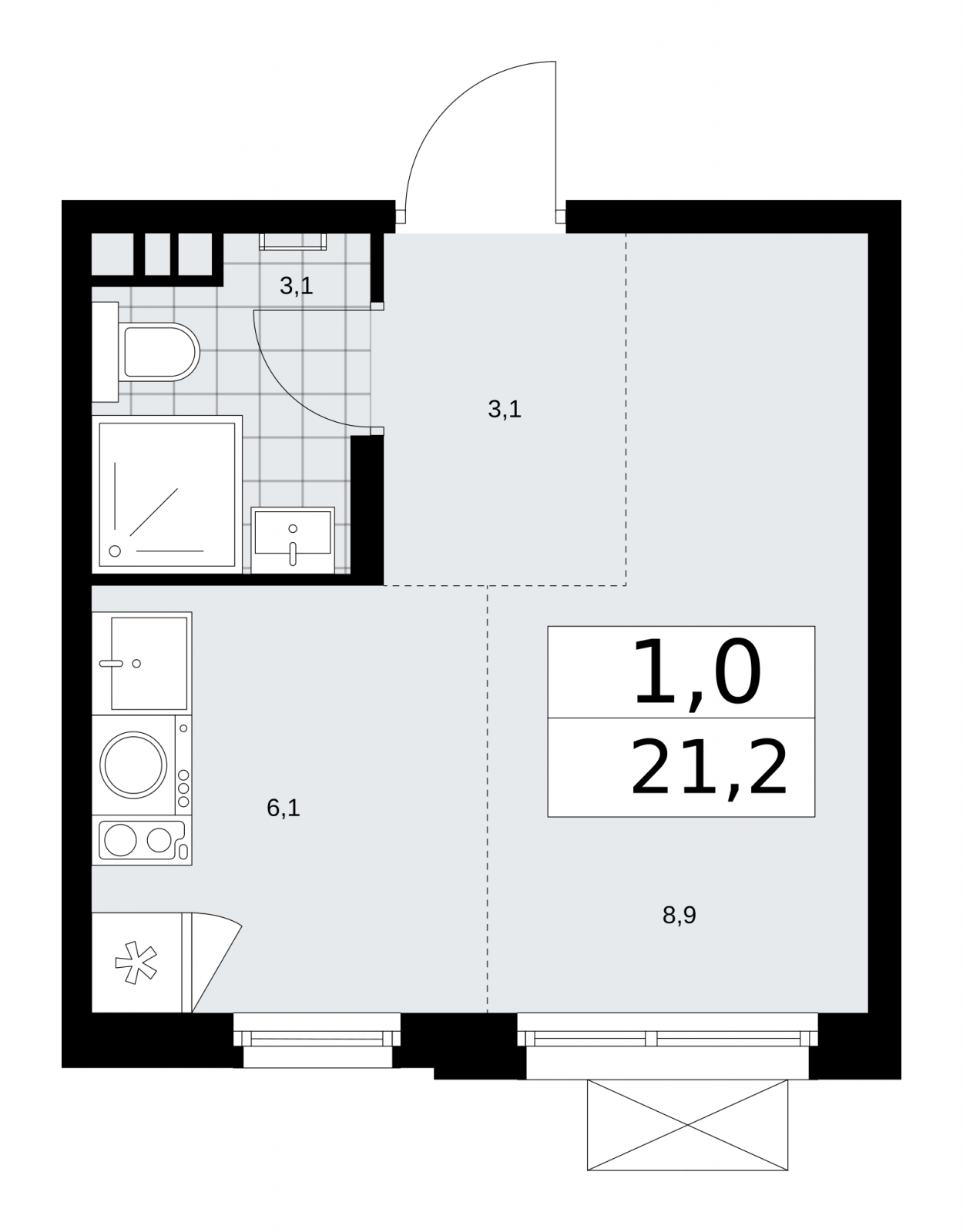Продажа 1-комнатной новостройки, Прокшино, ЖК Прокшино,  10.1